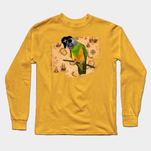 Pirate Map  Senegal Parrot Long Sleeve T-Shirt